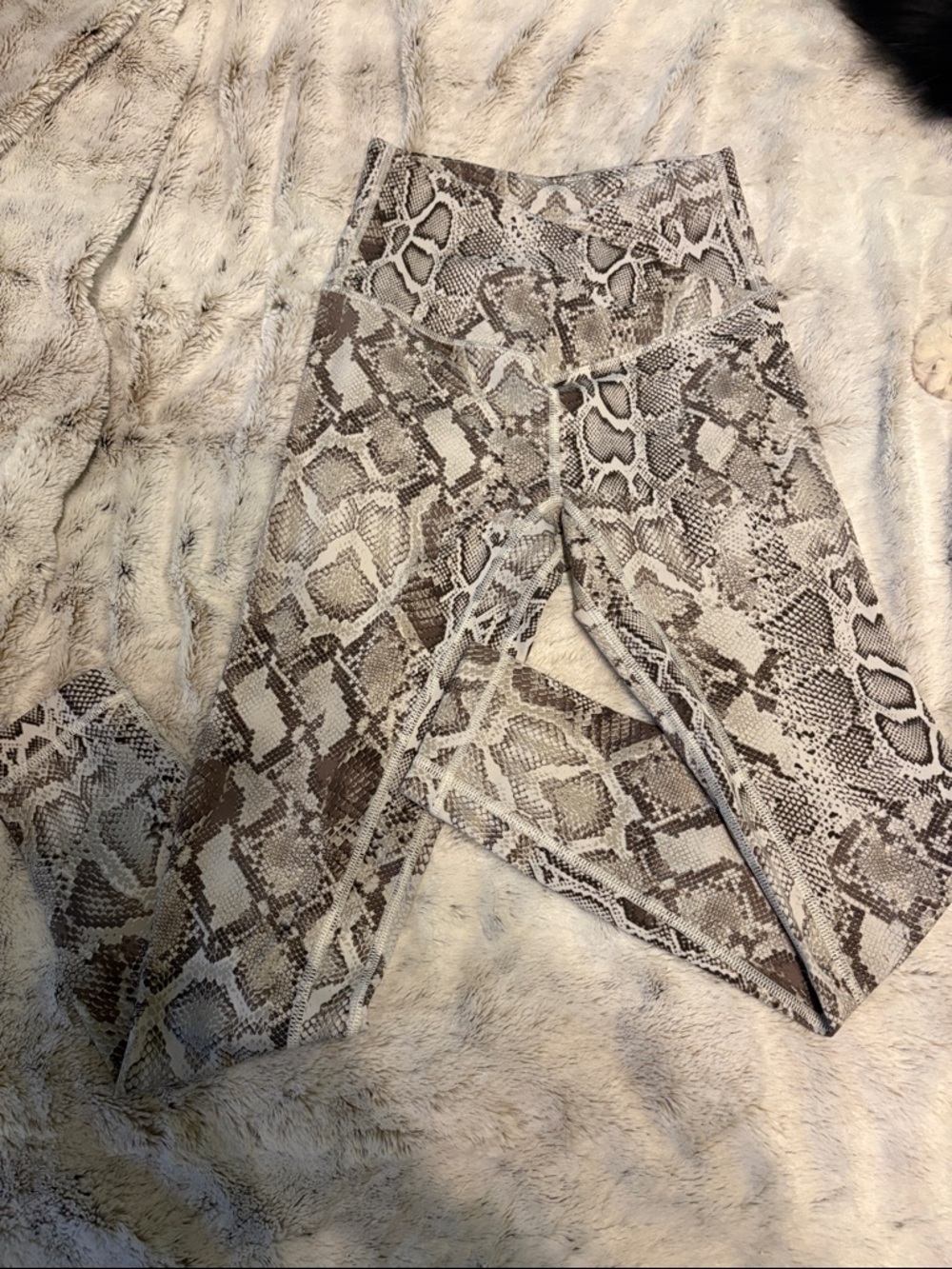Victoria's Secret Cream & Brown Snakeskin Print Leggings